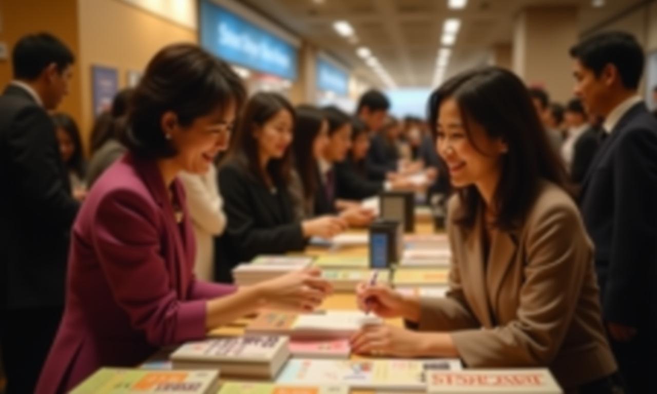 人気作家サイン会の様子